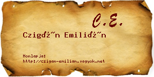 Czigán Emilián névjegykártya